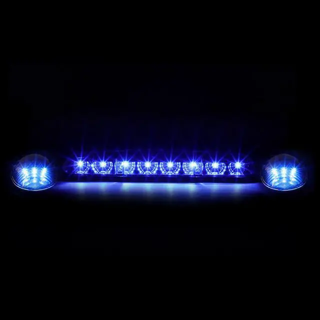 Alt view image 2 of 5 - DNA Motoring CBL-CSIL02-SM-B For 2002 to 2006 Chevy Silverado / GMC Sierra GMT800 LED Cab Roof Center Light + Pair Side Lamps (Smoked Housing Blue LED) 04 05