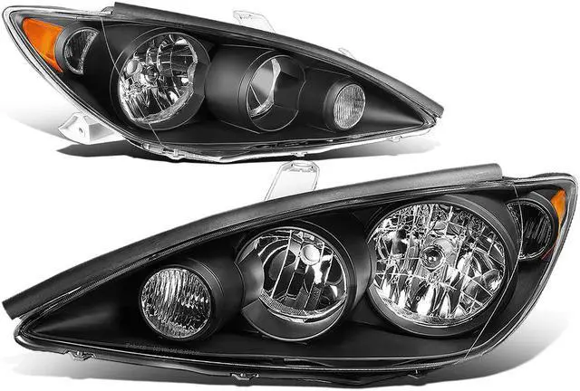 Main image of DNA Motoring HL-OH-TCA05-BK-AM For 2005 to 2006 Toyota Camry XV30 Pair Black Housing Amber Corner Headlight Headlamps Left + Right OE Style