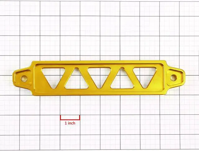 Alt view image 7 of 8 - DNA Motoring BATT-LONG-GD 190mm/220mm Billet Aluminum Battery Tie Down Mount Bracket (Gold)