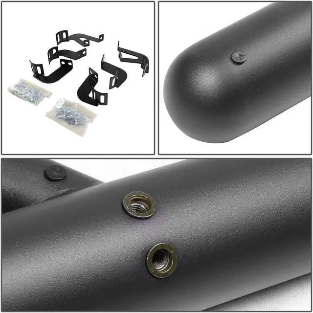 Alt view image 3 of 6 - DNA Motoring STEPB-GBP-013 For 2005 to 2020 Toyota Tacoma Crew Cab Aluminum 3" Side Nerf Bar Running Board W/Downpipe Step Left+Right 06 07 08 09 10 11 12