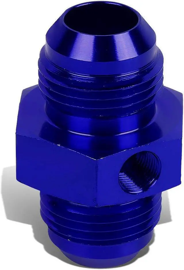 Alt view image 3 of 4 - DNA Motoring FT-1-9025-12-BL 12AN AN12 AN-12 Flare Union 1/8" NPT Side Port Aluminum Finish Fitting Adapter (Blue)