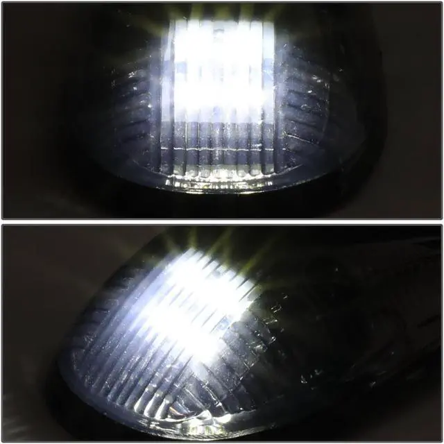 Alt view image 2 of 5 - DNA Motoring CBL-DR99-SM-W For 1999 to 2001 Dodge Ram 1500 2500 3500 BE 5 X LED Cab Roof Top Lights (Smoked Housing White LED) 00