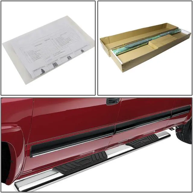 Alt view image 4 of 5 - DNA Motoring STEPB-5O-944-SS For 2015 to 2020 Ford F150 F250 F350 Super Crew Cab Stainless Steel 5" Wide Oval Side Step Nerf Bar Running Board Left + Right