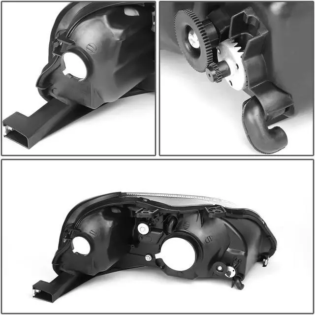 Alt view image 5 of 7 - DNA Motoring HL-OH-HC99-CH-AM For 1999 to 2000 Honda Civic Replacement Headlight Chrome Housing Amber Corner Headlamps EJ EK EM Left + Right