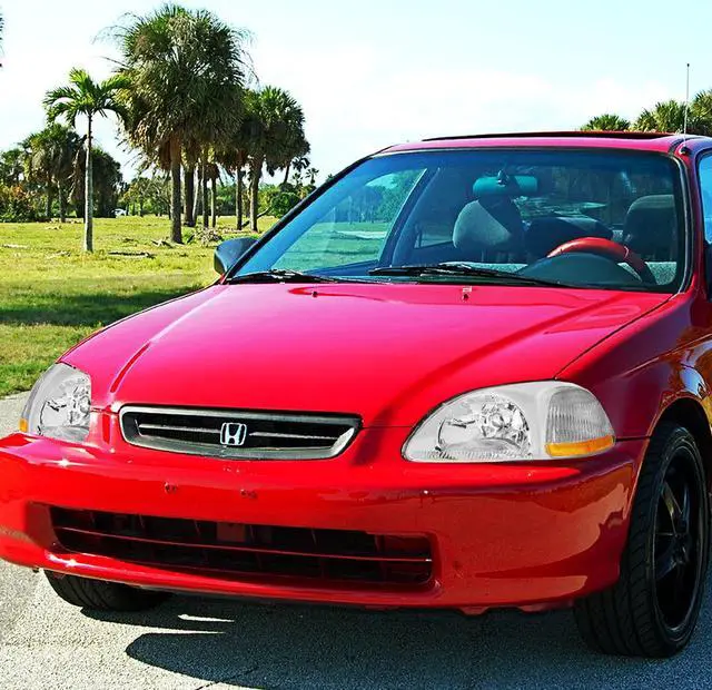 Alt view image 6 of 8 - DNA Motoring HL-OH-HC96-CH-AM For 1996 to 1998 Honda Civic OE Style Headlight Chrome Housing Amber Corner Headlamps EJ EM EK 97 Left + Right