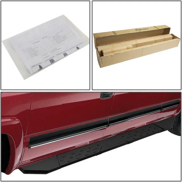 Alt view image 5 of 6 - DNA Motoring STEPB-NBK33-013 For 2007 to 2020 Toyota Tundra CrewMax Cab Mild Steel 5.5" Side Step Nerf Bar Running Board+Mounting Bracket Left + Right 08 09 10
