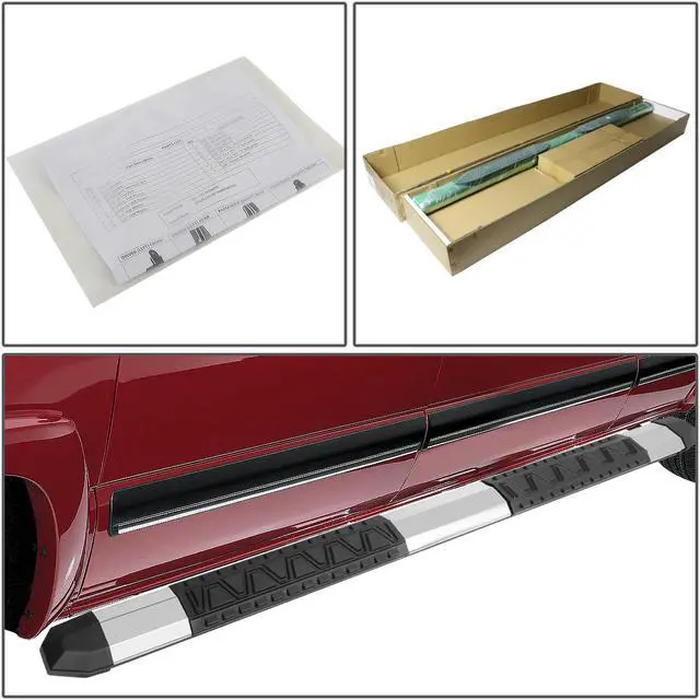 Alt view image 5 of 6 - DNA Motoring STEPB-5A-009-SS For 2004 to 2015 Nissan Titan Crew Cab Stainless Steel 5" Side Step Nerf Bar Running Board+Mounting Bracket Left + Right