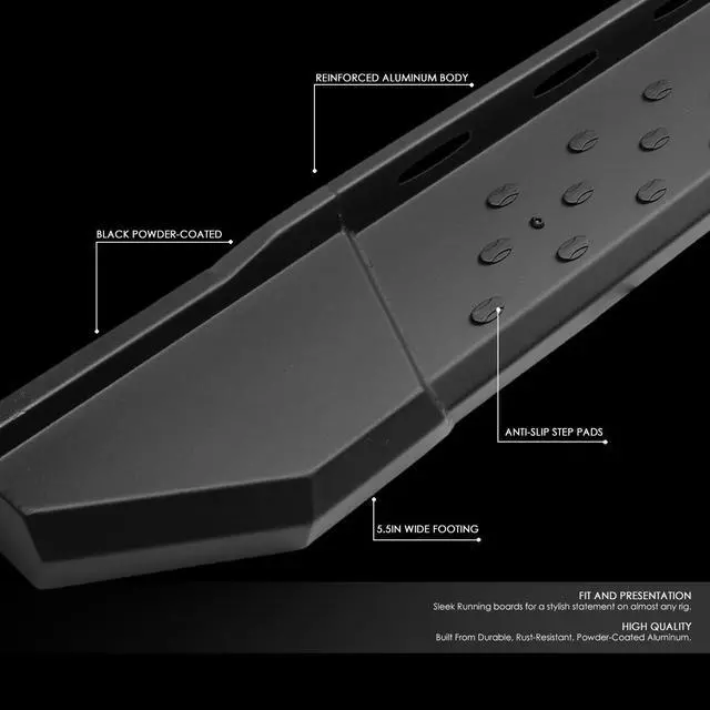 Alt view image 2 of 6 - DNA Motoring STEPB-NBK33-013 For 2007 to 2020 Toyota Tundra CrewMax Cab Mild Steel 5.5" Side Step Nerf Bar Running Board+Mounting Bracket Left + Right 08 09 10