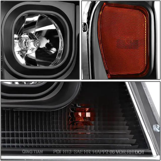 Alt view image 4 of 7 - DNA Motoring HL-3D-G2-F1504-BK-AM For 2004 to 2008 Ford F150 Lincoln Mark LT LED DRL Light Bar Projector Headlight Black Housing Amber Corner Headlamp 05 06 07 05 06 07