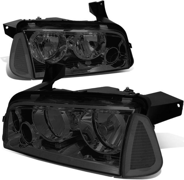 DNA Motoring HL-OH-CHA05-4P-SM-CL1 For 2006 to 2010 Dodge Charger LX 4pcs  Smoked Housing Clear Lens Headlight+Clear Corner Signal Lamp 07 08 09 Left  +