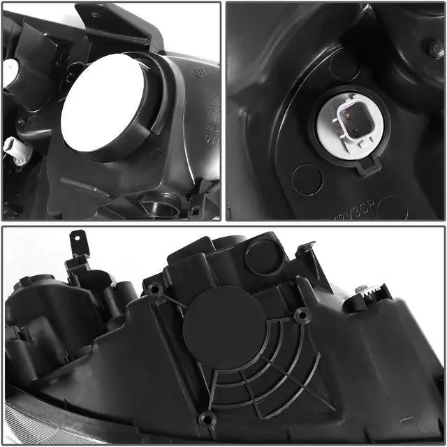 Alt view image 5 of 7 - DNA Motoring HL-OH-HC01-CH-AM For 2001 to 2003 Honda Civic OE Style Headlight Chrome Housing Amber Corner Headlamp EM ES 02 Left + Right