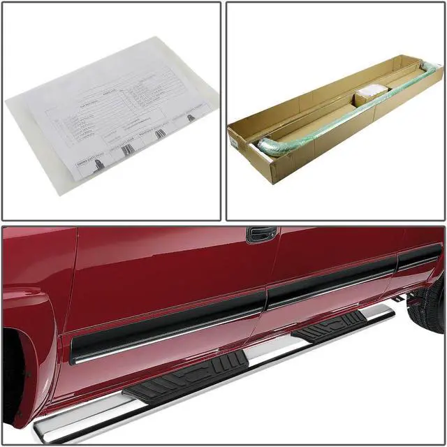 Alt view image 4 of 5 - DNA Motoring STEPB-5O-939-SS For 2009 to 2014 Ford F150 Supercrew Cab Stainless Steel 5" Oval Side Step Nerf Bar Running Board Left + Right 10 11 12 13