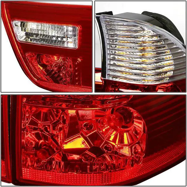 Alt view image 3 of 5 - DNA Motoring TL-E53X500-CL-RD For 2000 to 2006 BMW E53 X5 Pair of Chrome Housing Red Rear Tail Brake+Corner Signal Light 01 02 03 04 05