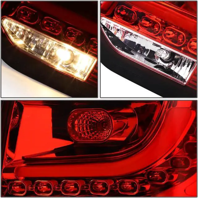 Alt view image 4 of 7 - DNA Motoring TL-LED-3D-GF10-RD-CL For 2010 to 2014 Volkswagen Golf Hatchback Red Housing Clear Lens 3D LED Rear Tail Brake + Corner Signal Lights 11 12 13