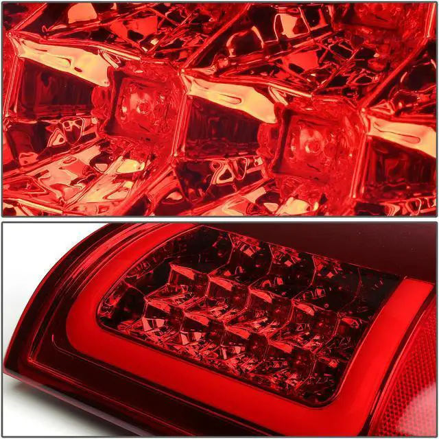 Alt view image 3 of 6 - DNA Motoring TL-DRAM05-LED-3D-CH-RD For 2002 to 2006 Dodge Ram 3rd Gen Pair of 3D LED Brake Tail Lights (Chrome Housing Red Lens) 03 04 05