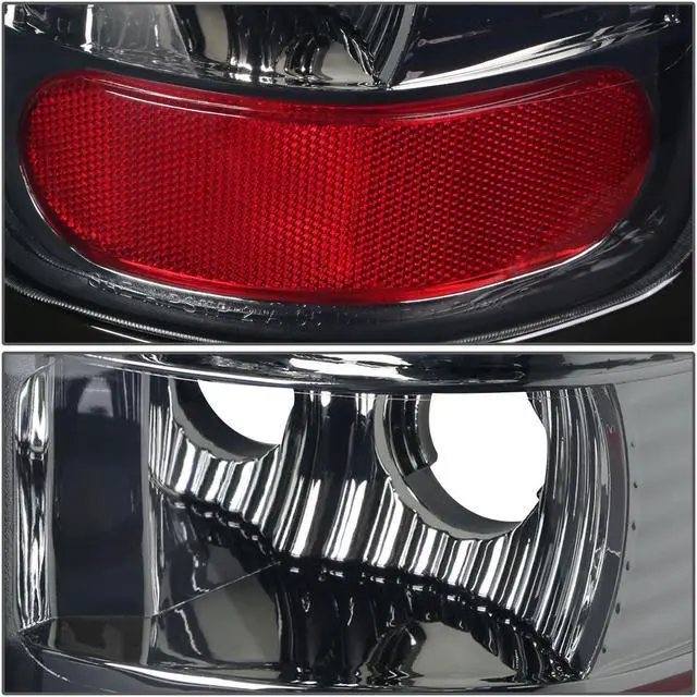 Alt view image 4 of 7 - DNA Motoring TL-DRAM94-LED-CH-SM For 1994 to 2002 Dodge Ram 1500 / 2500 / 3500 Pair of Chrome Housing Smoked Lens LED Tail Brake Lights 95 96 97 98 99 00 01