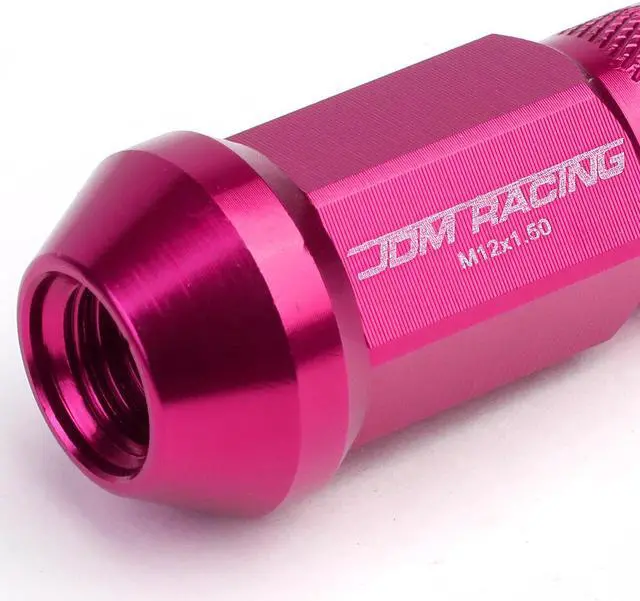 Alt view image 2 of 5 - DNA Motoring LN-ZTL-9026-15-PK 20-Piece M12 x 1.5 Aluminum Alloy Wheel Lug Nuts +1 X Deep Drive Extension (Pink)