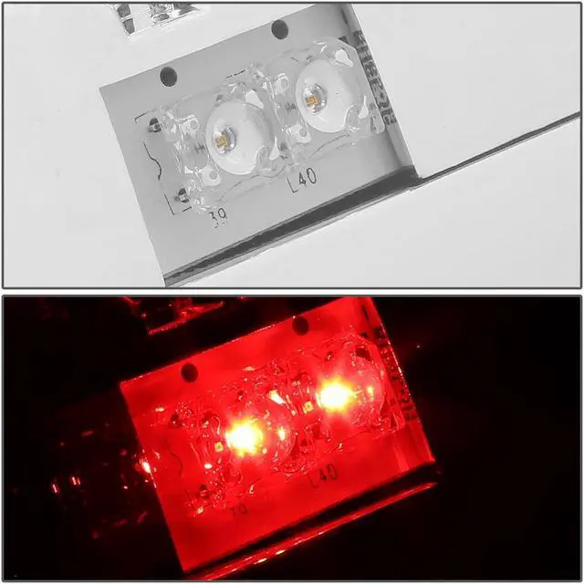 Alt view image 5 of 7 - For 1994 to 2002 Dodge Ram 1500 / 2500 / 3500 Pair of Chrome Housing Clear Lens LED Tail Brake Lights 95 96 97 98 99 00 01