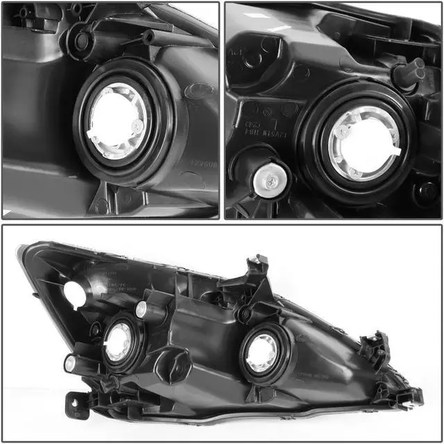 Alt view image 3 of 4 - DNA Motoring HL-OH-HA03-CH-AB For 2003 to 2007 Honda Accord Replacement Headlight Chrome Housing Amber Corner Headlamp 04 05 06 Left + Right