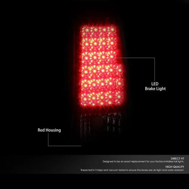 Alt view image 2 of 7 - DNA Motoring TL-CSIL03-LED-CH-RD For 2003 to 2007 Chevy Silverado / GMC Sierra Fleetside Pair of LED Tail Brake Lights Chrome Housing Red Lens) 04 05 06