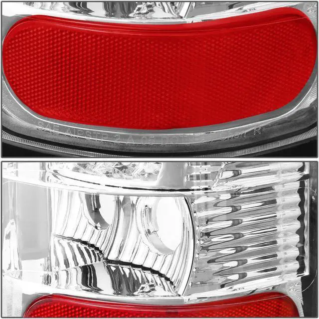 Alt view image 4 of 7 - For 1994 to 2002 Dodge Ram 1500 / 2500 / 3500 Pair of Chrome Housing Clear Lens LED Tail Brake Lights 95 96 97 98 99 00 01