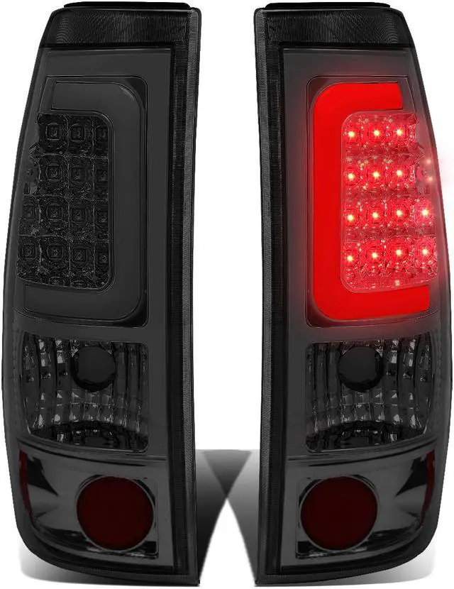 Main image of DNA Motoring TL-CSIL99-LED-3D-CH-SM For 1999 to 2003 Chevy Silverado / GMC Sierra Pair of Chrome Housing Smoked Lens 3D LED Brake Tail Lights 00 01 02