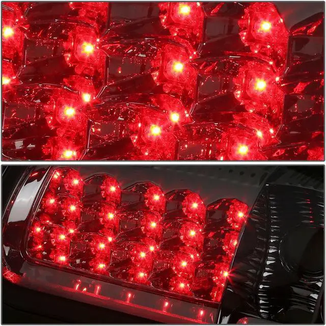Alt view image 3 of 7 - DNA Motoring TL-DRAM94-LED-CH-SM For 1994 to 2002 Dodge Ram 1500 / 2500 / 3500 Pair of Chrome Housing Smoked Lens LED Tail Brake Lights 95 96 97 98 99 00 01