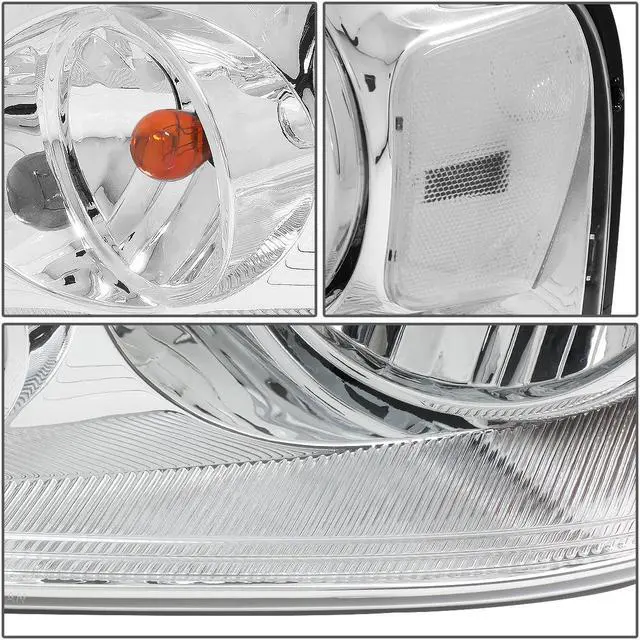 Alt view image 3 of 4 - DNA Motoring HL-OH-F1504-CH-CL1 For 2004 to 2008 Ford F150 11th Gen Chrome Housing Clear Corner Headlight Headlamp 05 06 07 Left + Right
