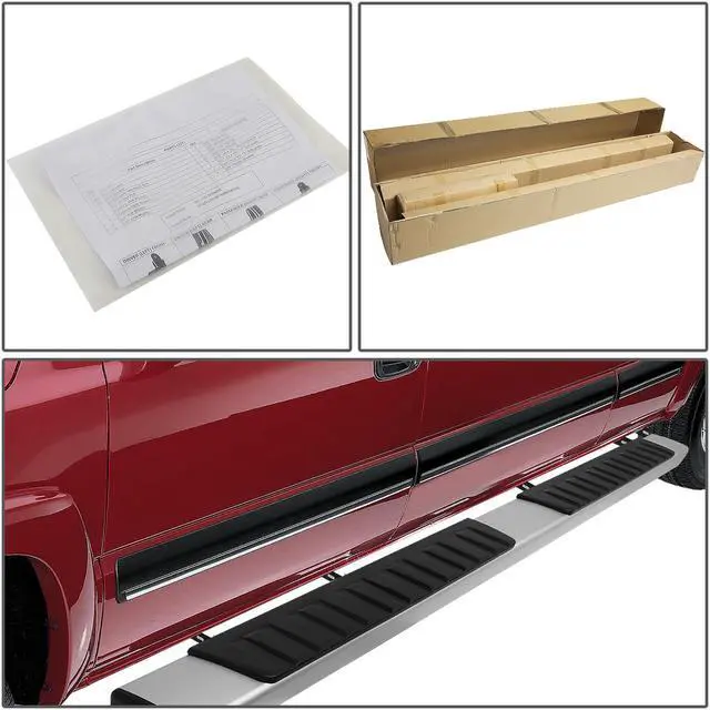 Alt view image 5 of 6 - DNA Motoring STEPB-ZTL-8054 For 2007 to 2019 Chevy Silverado / GMC Sierra Crew Cab Aluminum 6" Side Step Nerf Bar Running Board 08 09 10 11 12 13 14 15 16