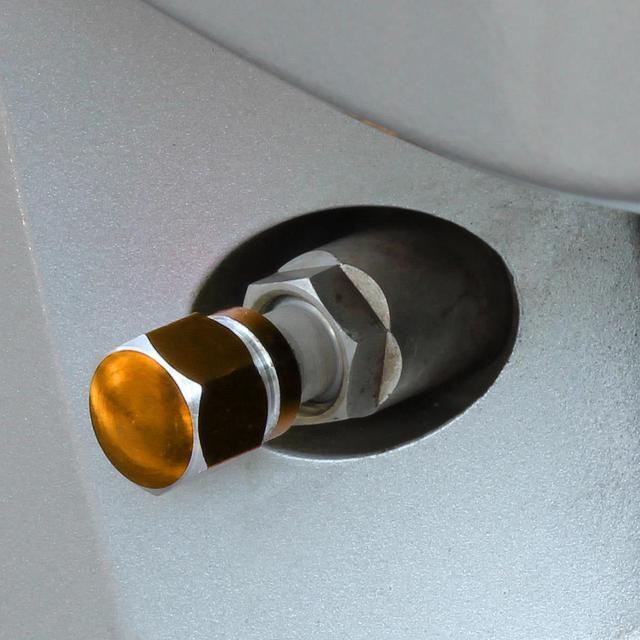 Alt view image 2 of 2 - DNA Motoring VCAP-RT-181-GD Hexagon Anodized & Powder-Coated Finish Gold Chrome Aluminum Tire Stem Valve Caps (Pack of 4)