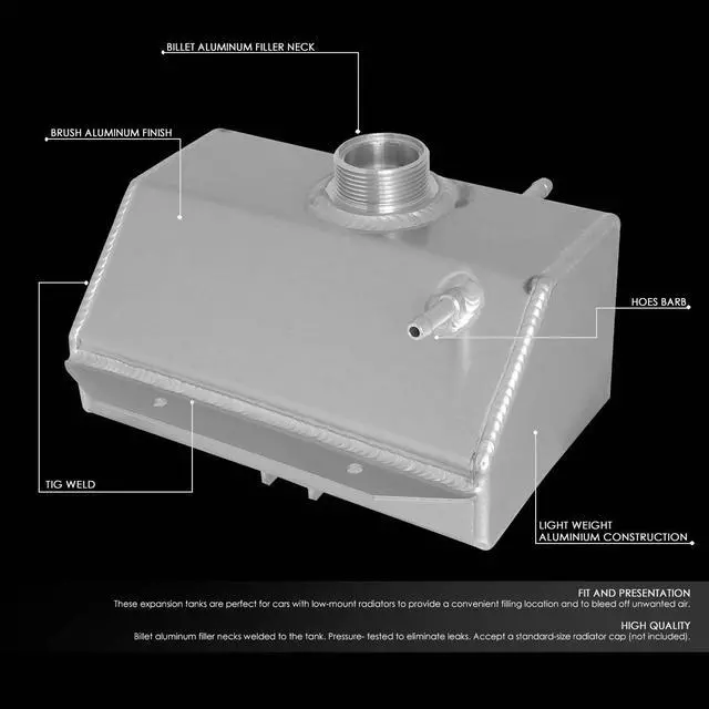 Alt view image 2 of 5 - DNA Motoring TANK-COL-011 For 2015 to 2018 Ford Mustang Aluminum Radiator Coolant Expansion Overflow Tank Bottle