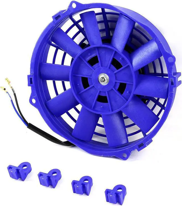 Alt view image 3 of 6 - DNA Motoring RAF-7-BL+FMK-X2 2Pcs 7" Inch High Performance Electric Radiator Cooling Fan kit (Blue)