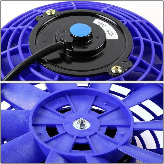 Alt view image 4 of 6 - DNA Motoring RAF-7-BL+FMK-X2 2Pcs 7" Inch High Performance Electric Radiator Cooling Fan kit (Blue)