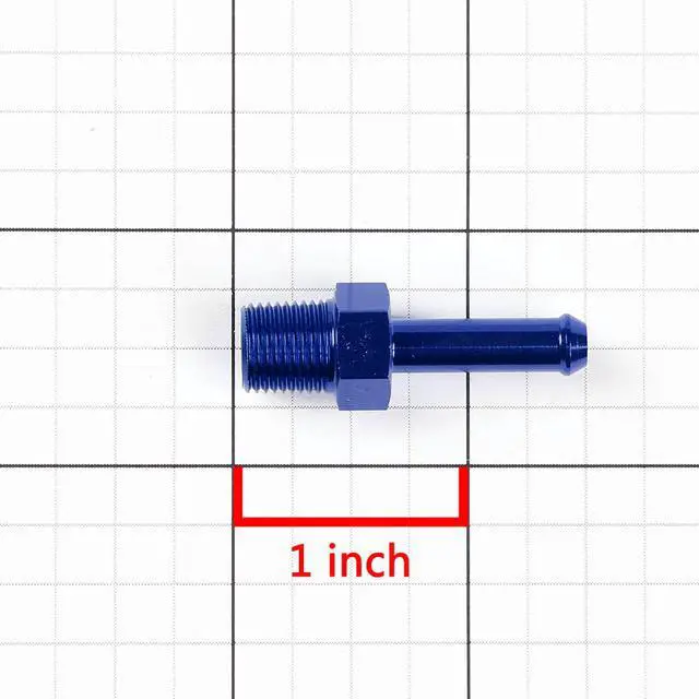 Alt view image 4 of 4 - DNA Motoring FT-1-9003-04-BL 1/8" NPT MALE STRAIGHT TO 1/4" HOSE PORT NIPPLE BLUE ALUMINUM FINISH ADAPTER