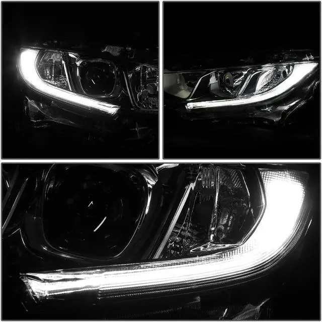 Alt view image 3 of 7 - DNA Motoring HL-OH-HC16-SM-CL1 For 2016 to 2018 Honda Civic Pair Smoked Housing LED DRL Projector Headlight Headlamps 17 Left + Right