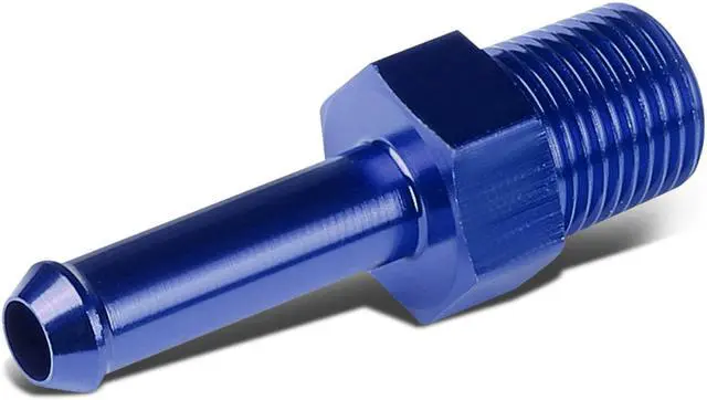 Main image of DNA Motoring FT-1-9003-04-BL 1/8" NPT MALE STRAIGHT TO 1/4" HOSE PORT NIPPLE BLUE ALUMINUM FINISH ADAPTER