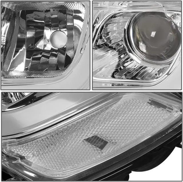 Alt view image 4 of 7 - DNA Motoring HL-HPL-JGC14-CH-CL1 For 2014 to 2016 Jeep Grand Cherokee LED DRL Projector Headlight Chrome Housing Clear Corner Headlamp 12 Left + Right