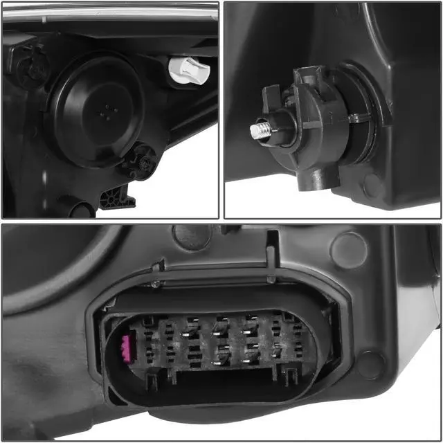 Alt view image 5 of 7 - DNA MOTORING HL-OH-FF16-CH-AM For 2015 to 2018 Ford Focus Pair Headlight Chrome Housing Amber Side Headlamp 3rd gen 16 17 Left + Right