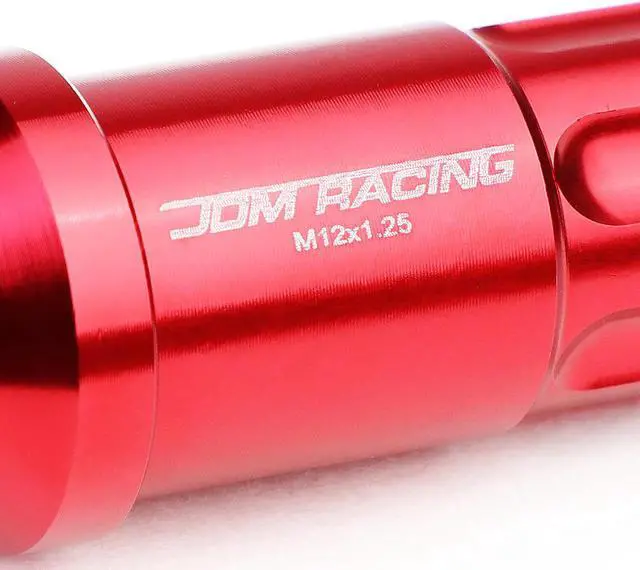 Alt view image 2 of 5 - DNA Motoring LN-ZTL-9024-125-RD Open Ended Style 20-Piece M12 x 1.25 Aluminum Alloy Wheel Lug Nuts +1 X Deep Drive Extension (Red)