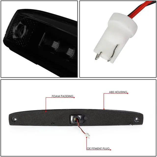 Alt view image 5 of 7 - DNA Motoring TGL-DRAM03-3D-LED-BK-SM for 2003 to 2006 Dodge Ram Truck Tinted Housing 3D LED Bar Rear Center Tailgate Lamp Brake Light 04 05