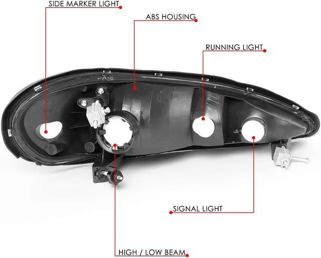 Alt view image 6 of 7 - DNA Motoring HL-OH-PGAM99-BK-CL1 For 1999 to 2005 Pontiac Grand Am Pair OE Style Headlight Black Housing Clear Side Headlamps 00 01 02 03 04 Left + Right