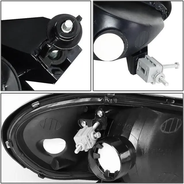 Alt view image 5 of 7 - DNA Motoring HL-OH-PGAM99-BK-CL1 For 1999 to 2005 Pontiac Grand Am Pair OE Style Headlight Black Housing Clear Side Headlamps 00 01 02 03 04 Left + Right