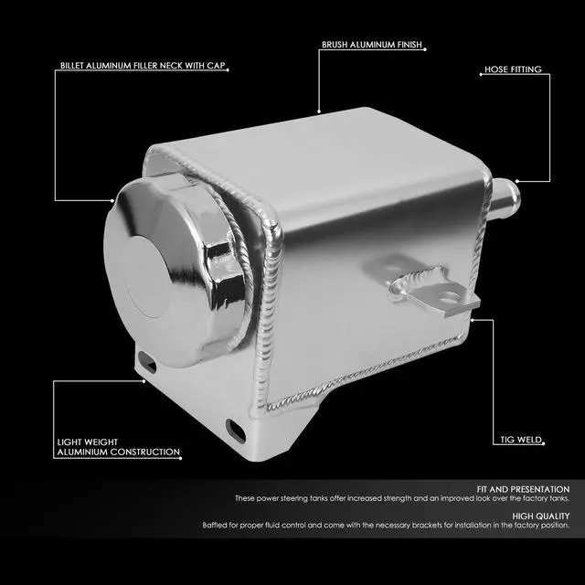 Alt view image 2 of 7 - DNA Motoring TANK-PS-001 For 1999 to 2004 Ford Mustang Aluminum Power Steering Reservoir Fill Tank Bottle 00 01 02 03
