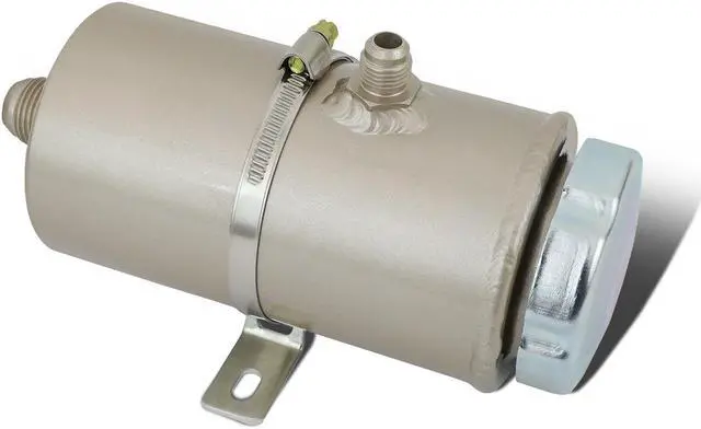 Main image of DNA Motoring TANK-PS-005 Universal Aluminum Round Power Steering Fluid Reservoir Can/Tank Bottle w/Cap+Hardware