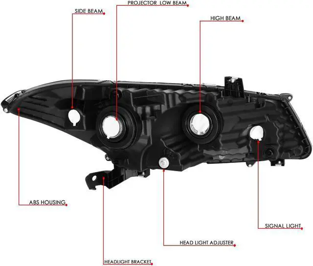 Alt view image 6 of 7 - DNA Motoring HL-OH-HA082D-BK-CL1-T2 For 2008 to 2012 Honda Accord 2-Door Coupe Pair Black Housing Clear Corner Headlight / Headlamps 09 10 Left + Right