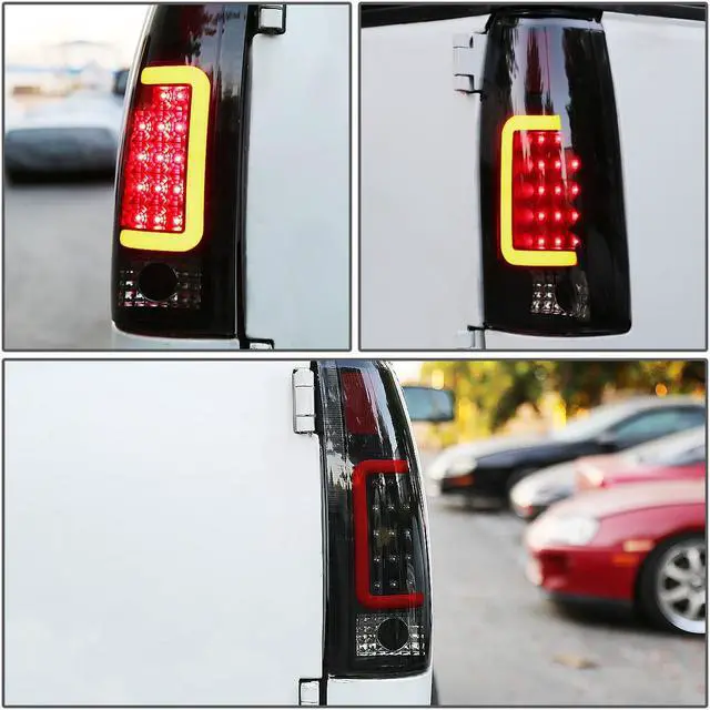 Alt view image 5 of 6 - DNA Motoring TL-C10-LED-RD3D-BK-SM For 1988 to 2000 Chevy / GMC C / K -Series Pair of 3D LED Tail Brake Lights (Black Housing Smoked Lens) 92 93 94 95 96 97 98 99