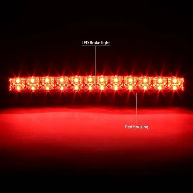 Alt view image 2 of 6 - For 1993 to 2016 Ford Super Duty Ranger Mazda B-Series LED 3rd Third Tail Brake Light Rear Stop Lamp Red Housing 94 95 96 97 98 99 00 11 12 13 14 15