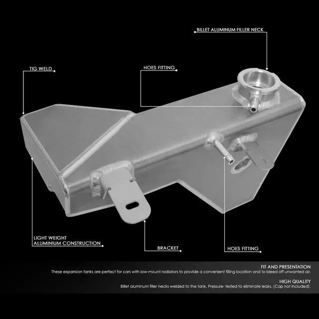 Alt view image 2 of 5 - DNA Motoring TANK-COL-005 For 2011 to 2014 Charger / Challenger / Chrysler 300 Aluminum Coolant Expansion Recovery Overflow Tank Bottle 12 13