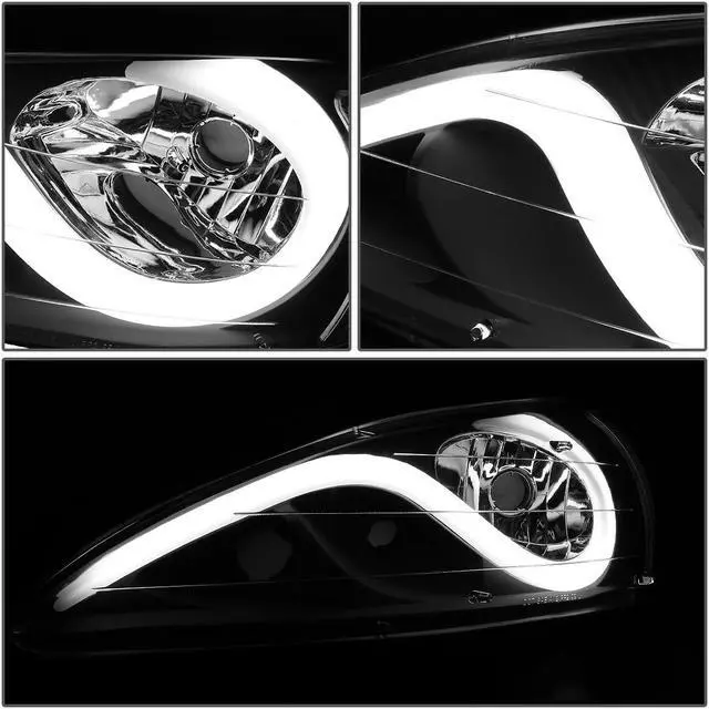 Alt view image 4 of 7 - DNA Motoring HL-HPL-PGAM99-BK-CL1 For 1999 to 2005 Pontiac Grand Am LED DRL Light Bar Headlight Black Housing Clear Corner Headlamp 00 01 02 03 04 Left + Right