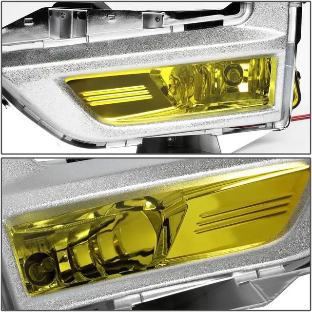 Alt view image 4 of 7 - DNA Motoring FL-ZTL-280-AM For 2017 to 2018 Nissan Rogue Pair Front Driving Fog Light Lamp+Switch+Chrome Bezel Amber Lens